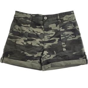 Social Standard by Sanctuary Womens Utility Shorts Relaxed Fit Camo Roll…